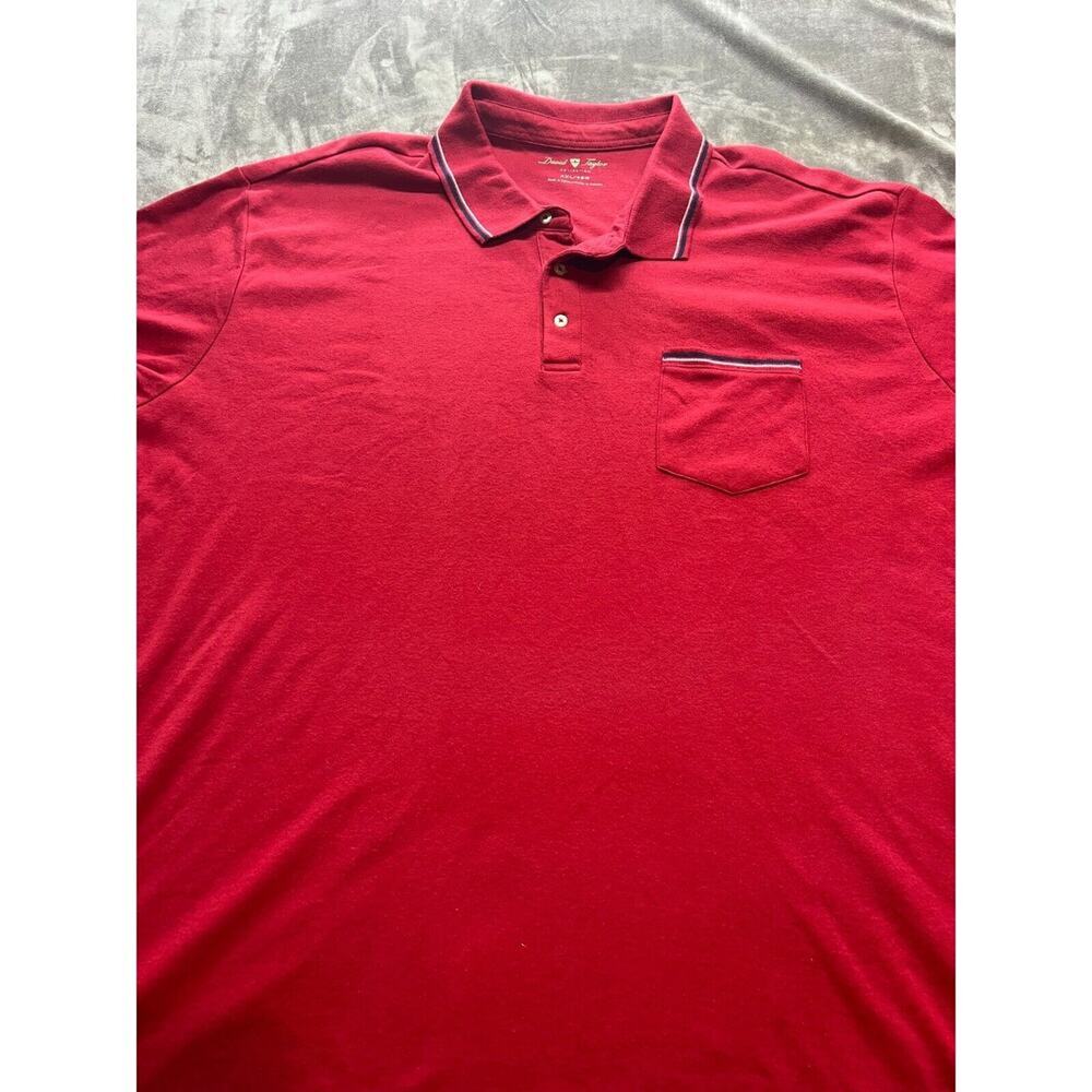 David Taylor Men's Red solid Polo Shirt Size 4XL Big and Tall